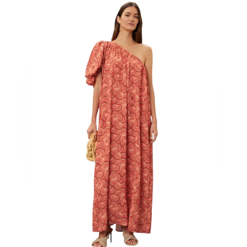 LoboRosa- Valeria Elegant One-Shoulder Red Dress Size Large, Medium, & XS